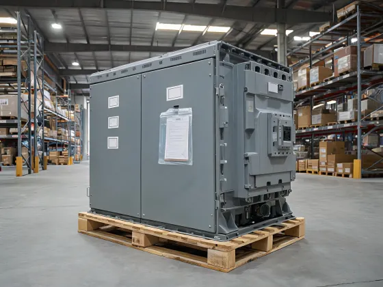 Packed industrial circuit breaker shipment
